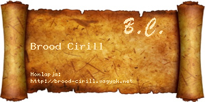 Brood Cirill névjegykártya